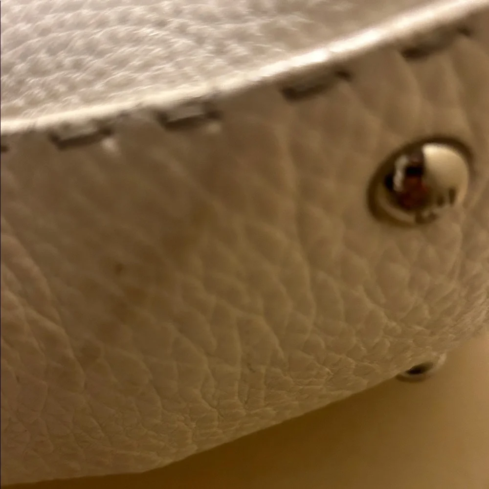 Fendi selleria authentic 925 vintage pebble leather vintage Cream Handbag - Picture 11 of 15